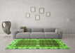 Machine Washable Abstract Green Modern Area Rugs in a Living Room,, wshabs3224grn