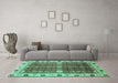 Machine Washable Abstract Turquoise Modern Area Rugs in a Living Room,, wshabs3224turq