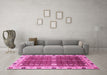 Machine Washable Abstract Pink Modern Rug in a Living Room, wshabs3224pnk