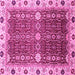 Square Machine Washable Abstract Pink Modern Rug, wshabs3224pnk