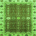 Square Machine Washable Abstract Green Modern Area Rugs, wshabs3224grn