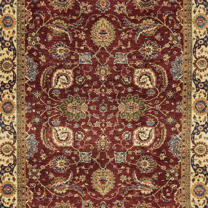 Machine Washable Abstract Saffron Red Rug, wshabs3225