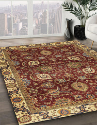 Abstract Saffron Red Modern Rug, abs3225