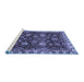 Sideview of Machine Washable Abstract Blue Modern Rug, wshabs3225blu