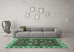 Machine Washable Abstract Turquoise Modern Area Rugs in a Living Room,, wshabs3225turq