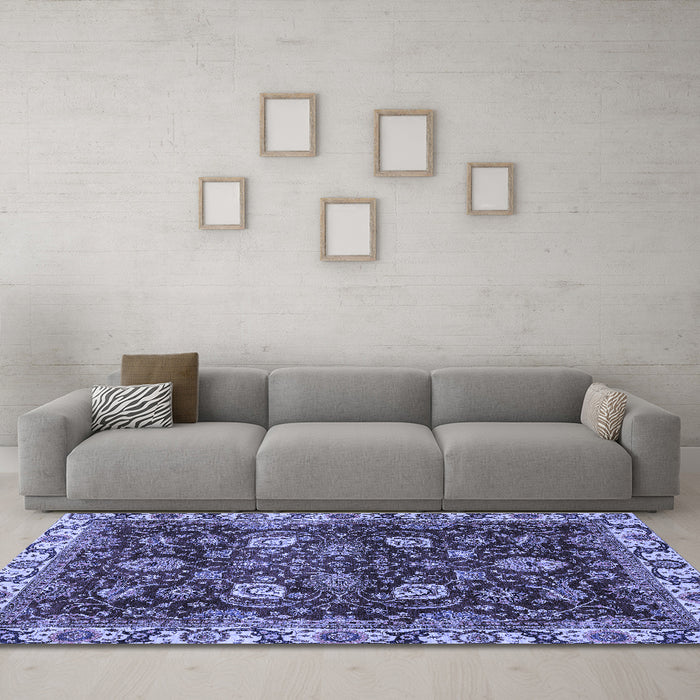 Machine Washable Abstract Blue Modern Rug in a Living Room, wshabs3225blu