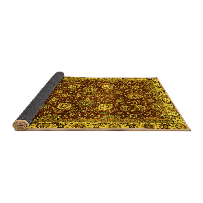 Sideview of Abstract Yellow Modern Rug, abs3225yw