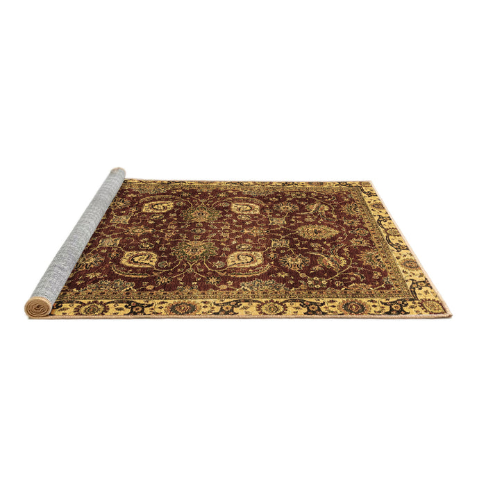 Sideview of Machine Washable Abstract Brown Modern Rug, wshabs3225brn