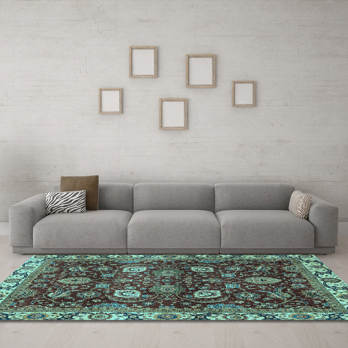 Machine Washable Abstract Light Blue Modern Rug in a Living Room, wshabs3225lblu