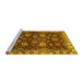 Sideview of Machine Washable Abstract Yellow Modern Rug, wshabs3225yw