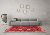 Machine Washable Abstract Red Modern Rug, wshabs3225red