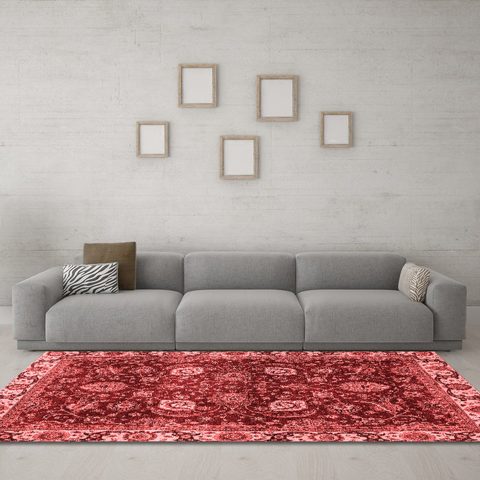 Modern Red Washable Rugs