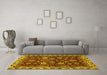 Machine Washable Abstract Yellow Modern Rug in a Living Room, wshabs3225yw