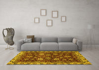 Machine Washable Abstract Yellow Modern Rug, wshabs3225yw