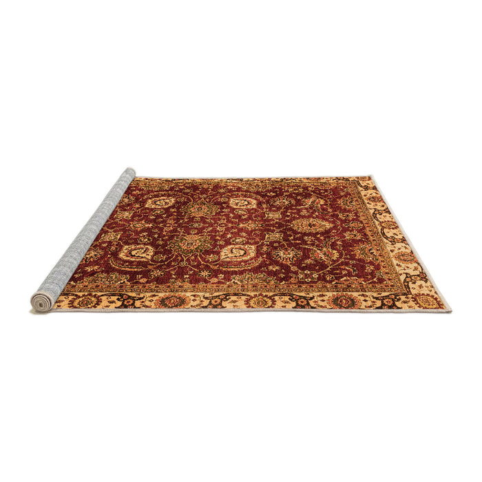 Sideview of Machine Washable Abstract Orange Modern Area Rugs, wshabs3225org