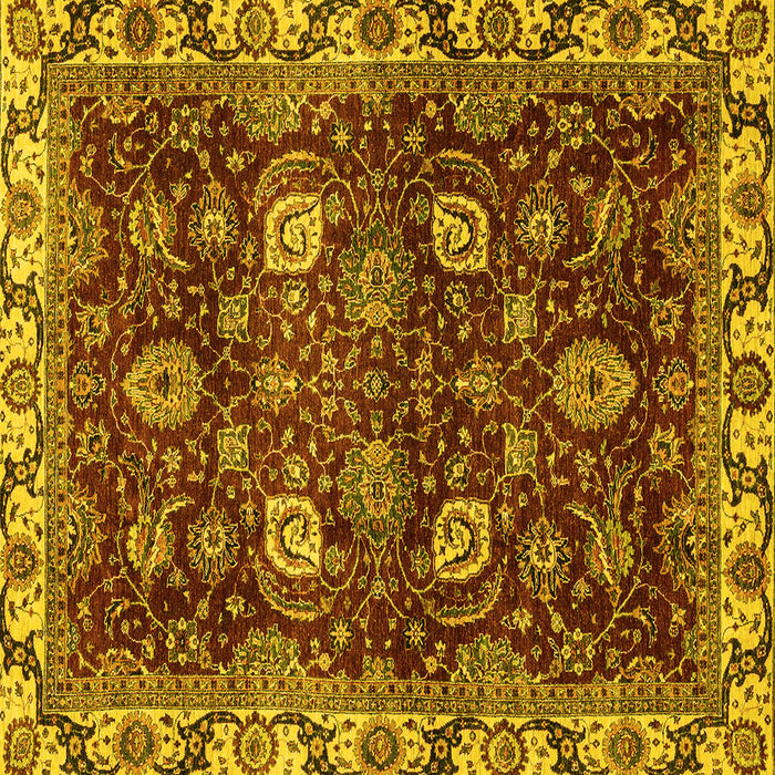 Square Machine Washable Abstract Yellow Modern Rug, wshabs3225yw