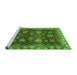 Sideview of Machine Washable Abstract Green Modern Area Rugs, wshabs3225grn