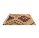 Sideview of Machine Washable Abstract Red Rug, wshabs3226