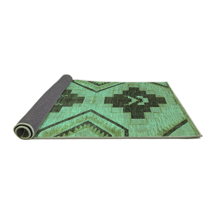 Sideview of Abstract Turquoise Modern Rug, abs3226turq