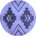 Round Abstract Blue Modern Rug, abs3226blu