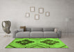 Machine Washable Abstract Green Modern Area Rugs in a Living Room,, wshabs3226grn