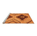 Sideview of Machine Washable Abstract Orange Modern Area Rugs, wshabs3226org