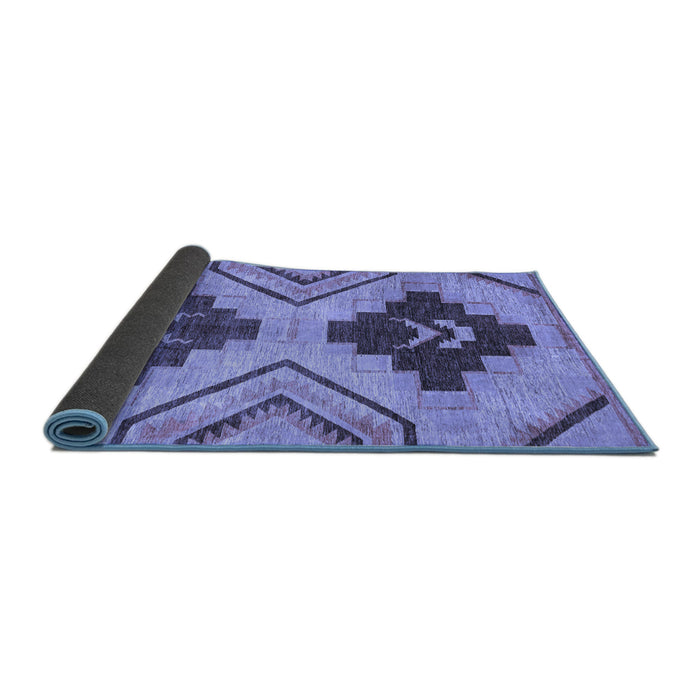 Sideview of Abstract Blue Modern Rug, abs3226blu