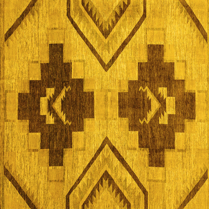 Square Abstract Yellow Modern Rug, abs3226yw