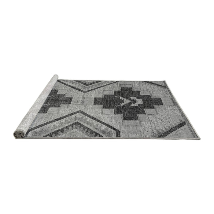 Sideview of Machine Washable Abstract Gray Modern Rug, wshabs3226gry