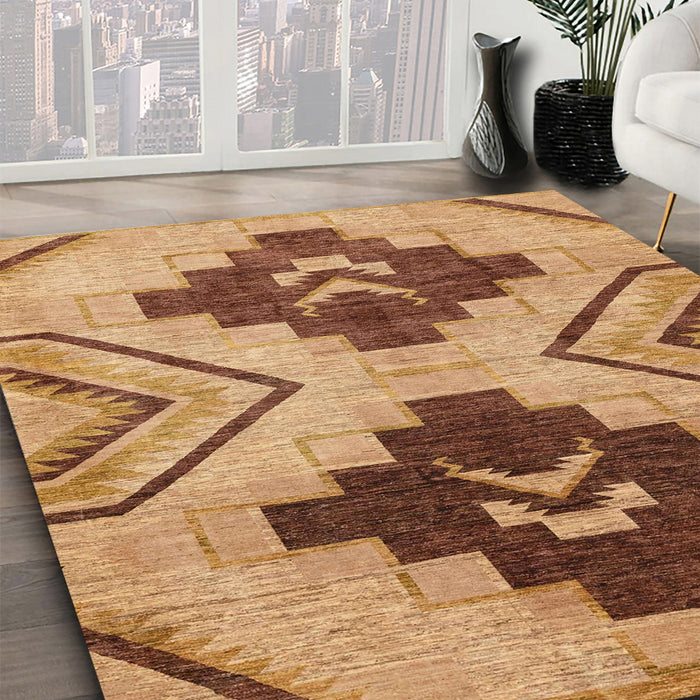 Machine Washable Abstract Red Rug in a Family Room, wshabs3226