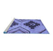 Sideview of Machine Washable Abstract Blue Modern Rug, wshabs3226blu