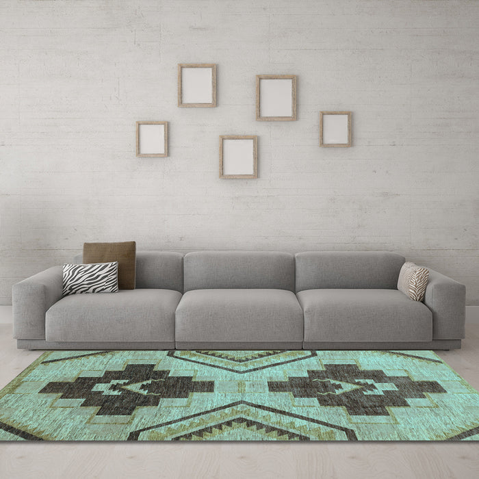 Machine Washable Abstract Light Blue Modern Rug in a Living Room, wshabs3226lblu