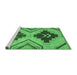 Sideview of Machine Washable Abstract Emerald Green Modern Area Rugs, wshabs3226emgrn