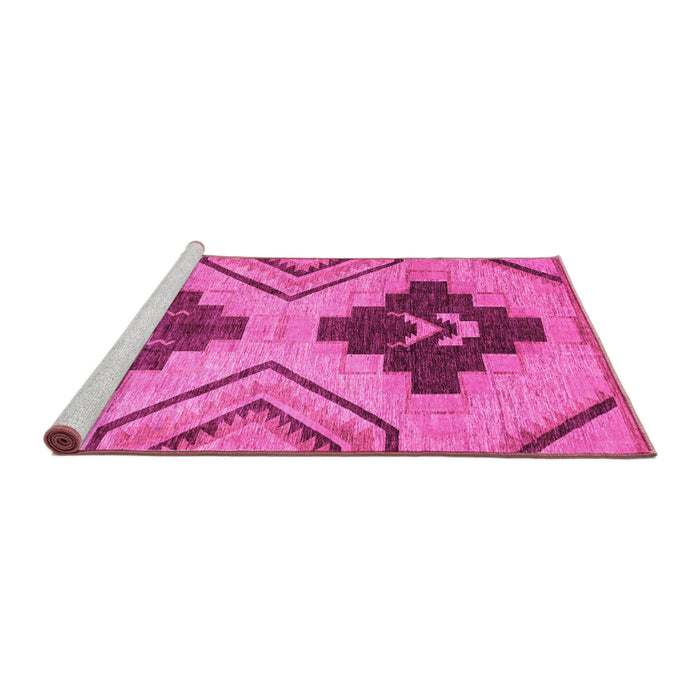 Sideview of Machine Washable Abstract Pink Modern Rug, wshabs3226pnk
