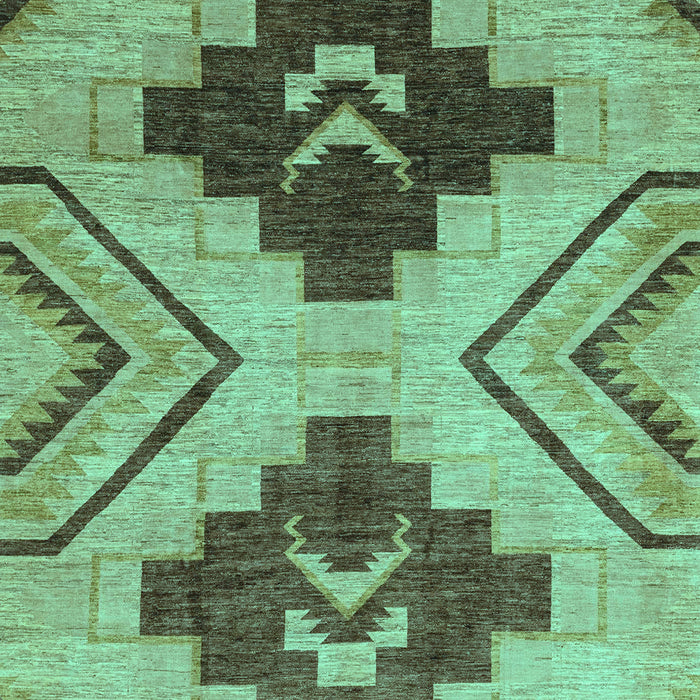 Machine Washable Abstract Turquoise Modern Area Rugs, wshabs3226turq