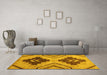 Machine Washable Abstract Yellow Modern Rug in a Living Room, wshabs3226yw