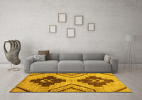 Machine Washable Abstract Yellow Modern Rug, wshabs3226yw