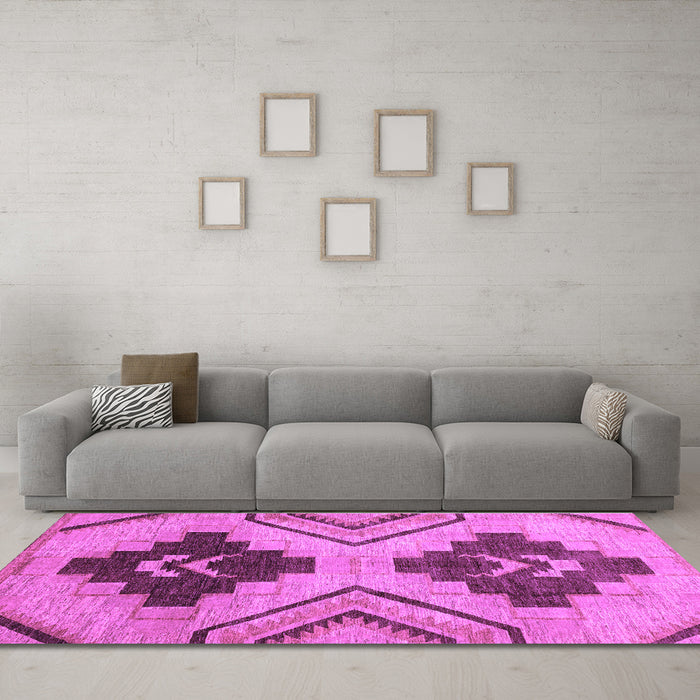 Machine Washable Abstract Purple Modern Area Rugs in a Living Room, wshabs3226pur