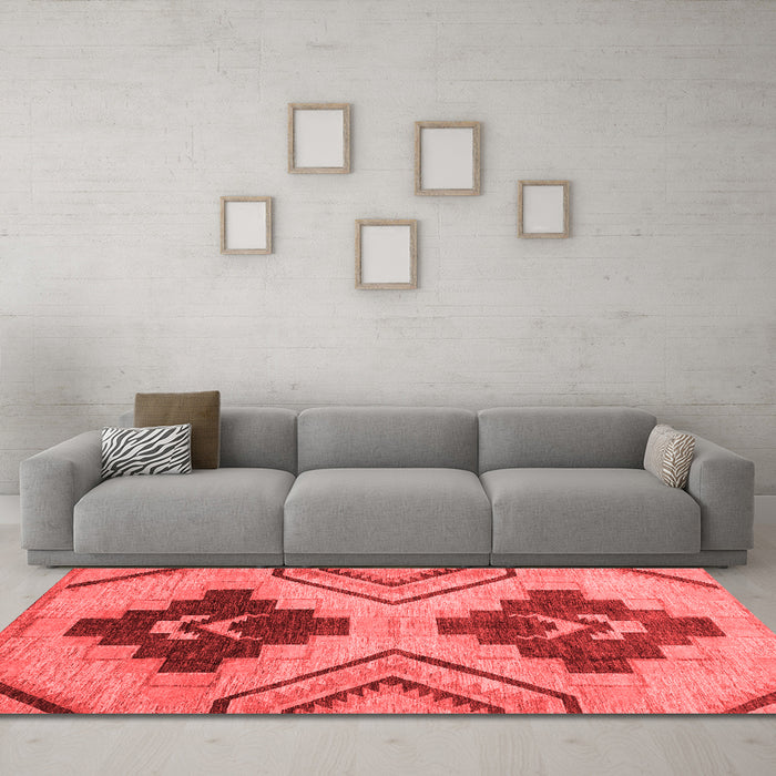 Modern Red Washable Rugs