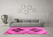 Machine Washable Abstract Pink Modern Rug in a Living Room, wshabs3226pnk