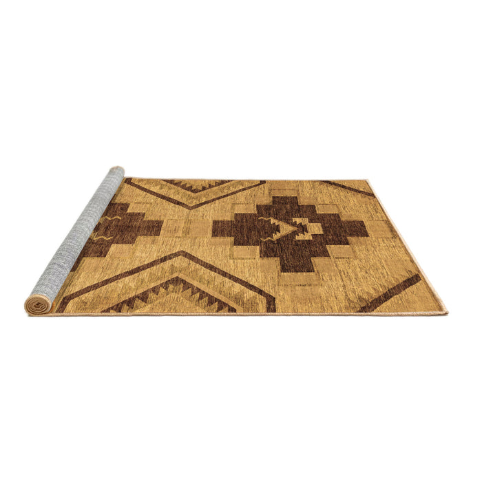 Sideview of Machine Washable Abstract Brown Modern Rug, wshabs3226brn