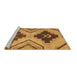 Sideview of Machine Washable Abstract Brown Modern Rug, wshabs3226brn