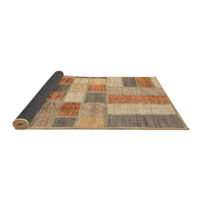 Sideview of Abstract Chocolate Brown Patchwork Rug, abs3227