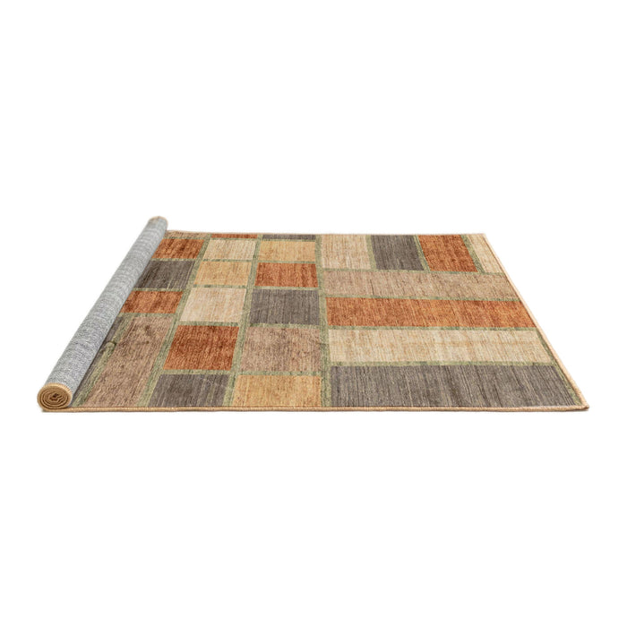 Sideview of Machine Washable Abstract Chocolate Brown Rug, wshabs3227