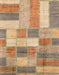 Abstract Chocolate Brown Patchwork Rug, abs3227