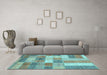 Machine Washable Patchwork Light Blue Transitional Rug in a Living Room, wshabs3227lblu