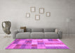 Machine Washable Patchwork Purple Transitional Area Rugs in a Living Room, wshabs3227pur