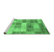 Sideview of Machine Washable Patchwork Emerald Green Transitional Area Rugs, wshabs3227emgrn