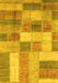 Machine Washable Patchwork Yellow Transitional Rug, wshabs3227yw