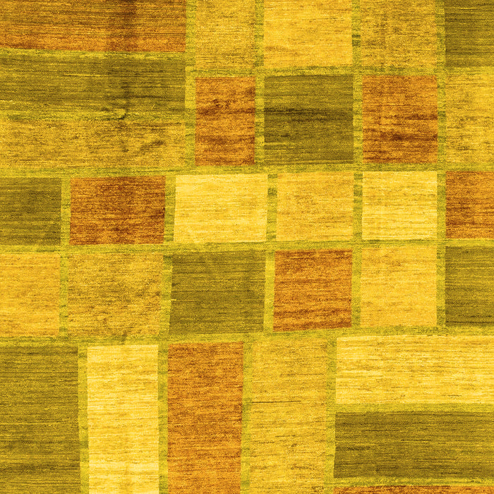 Machine Washable Patchwork Yellow Transitional Rug, wshabs3227yw